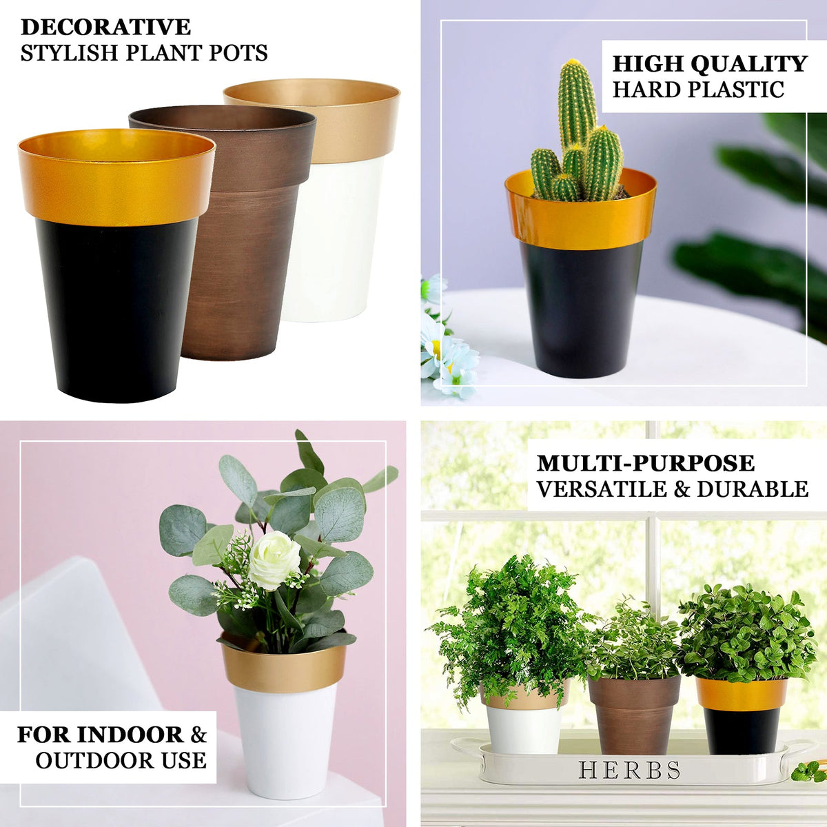 fashionable plant pots Plastic Flower Plant Pots, Indoor/Garden Decorative Planter – eHomemart