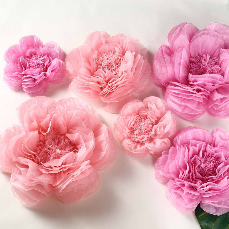 Set of 6 Giant Peony 3D Paper Flowers Wall Decor 12