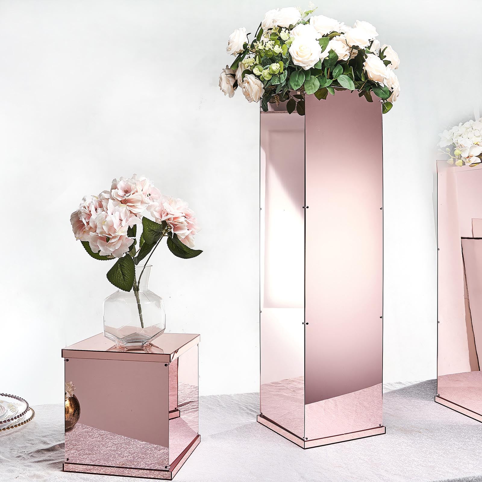 Floor Standing Acrylic Pedestal Riser Display Box with Interchangeable ...