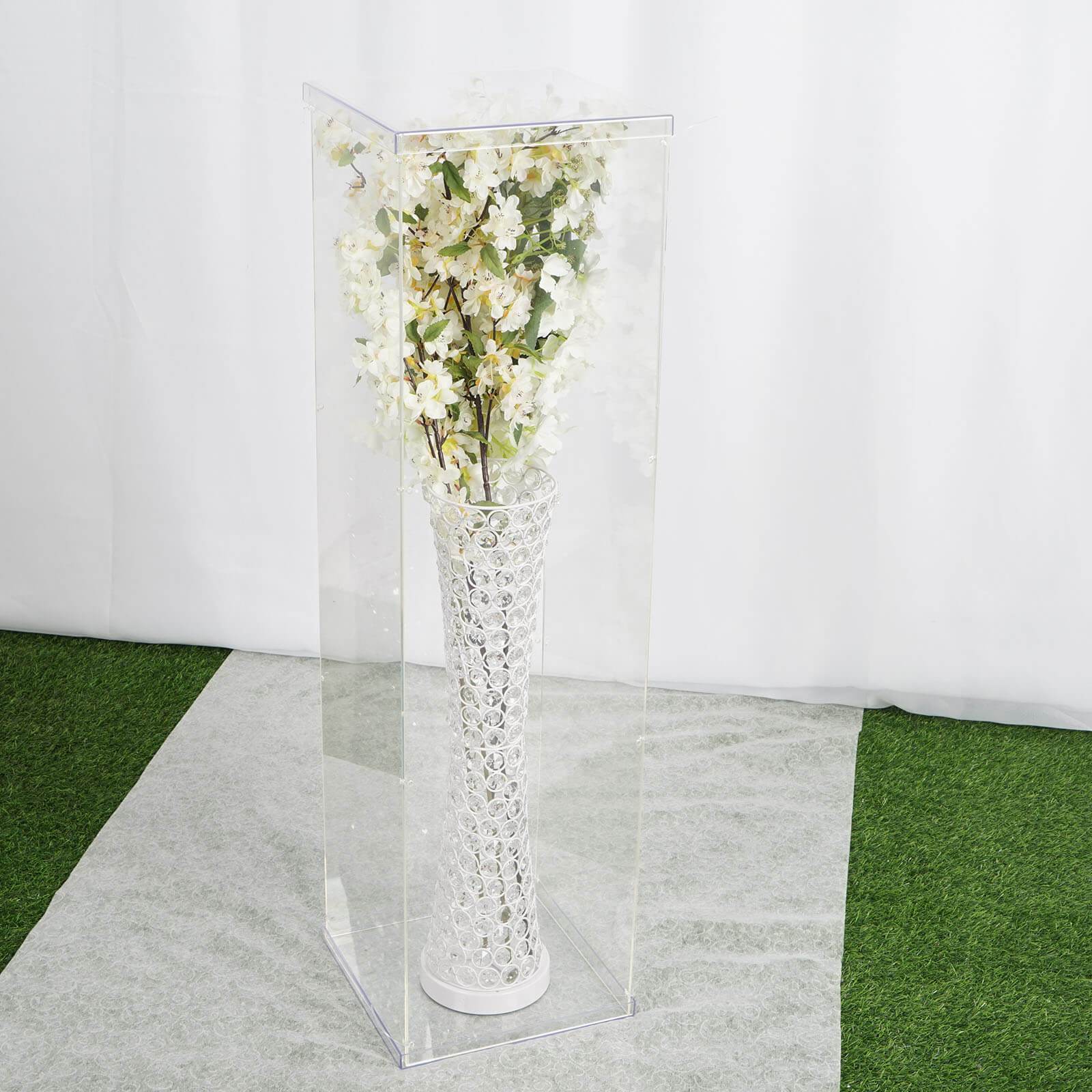 Floor Standing Acrylic Pedestal Riser Display Box with Interchangeable ...