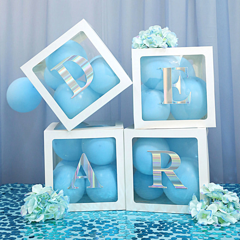 2 Pcs Transparent DIY Balloon Boxes, Baby Shower Home Decoration Boxes