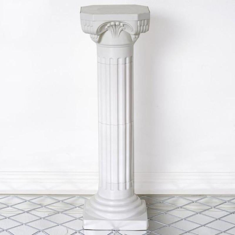 4 Pack White Height Adjustable Empirical Roman Inspired Pedestal Column Plant Stand - PVC 34