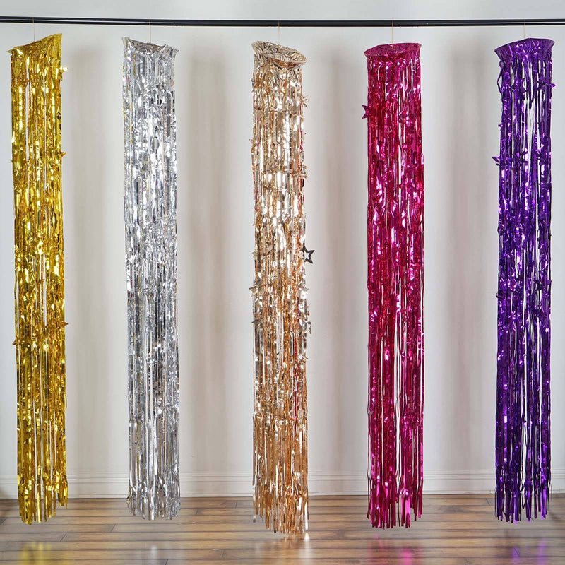 Metallic Foil Fringe Hanging Curtain Column