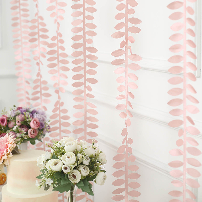 Leaf Petal Taffeta Ribbon Craft Vines, Artificial DIY Fabric Garlands 50ft 4