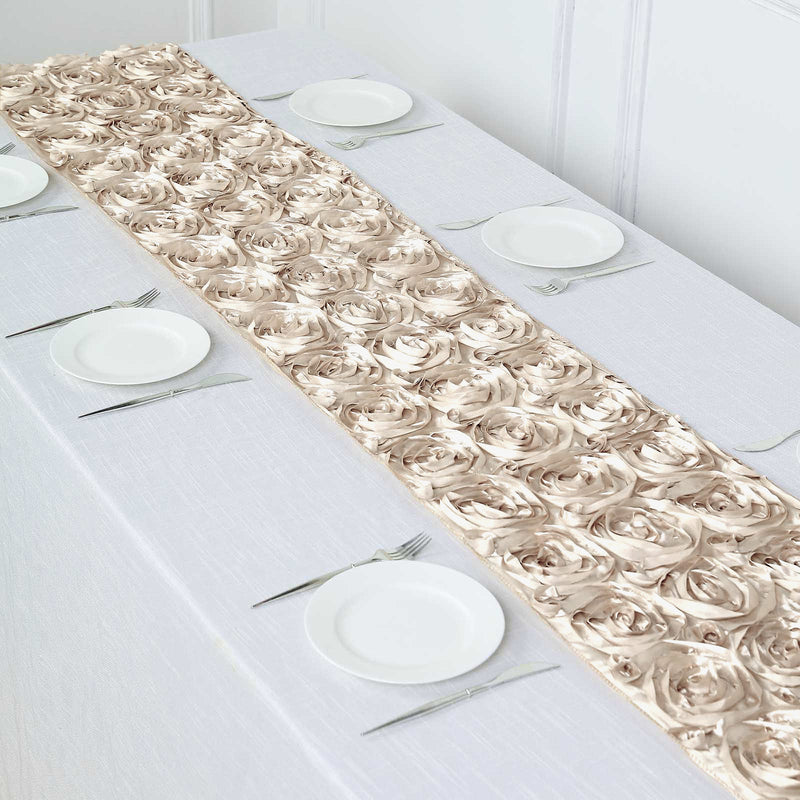 Grandiose Rosette Satin Table Runner 14
