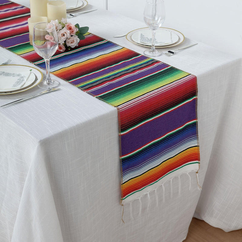 Mexican Serape Table Runner With Tassels Tabletop Decor 14