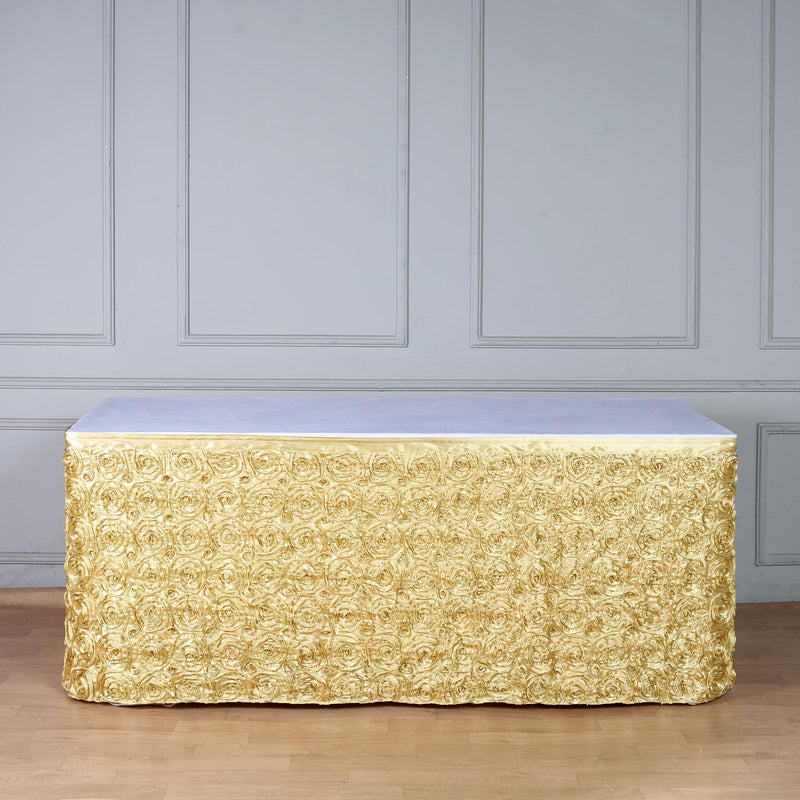 Rosette 3D Satin Table Skirt 21ft
