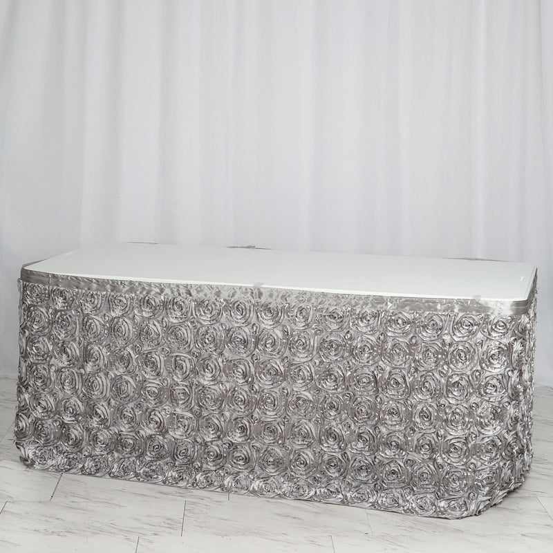 Rosette 3D Satin Table Skirt 21ft
