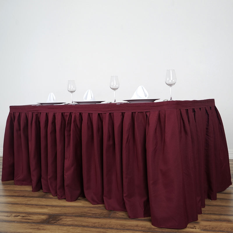 Pleated Polyester Table Skirt, Banquet Folding Table Skirt 17ft