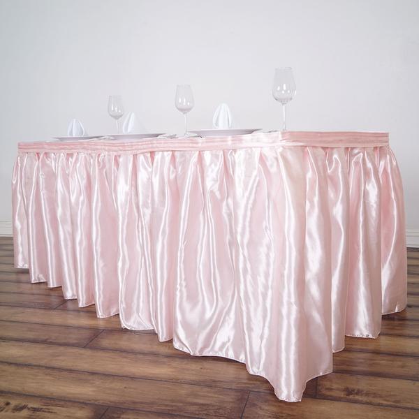 Pleated Satin Table Skirt 14ft