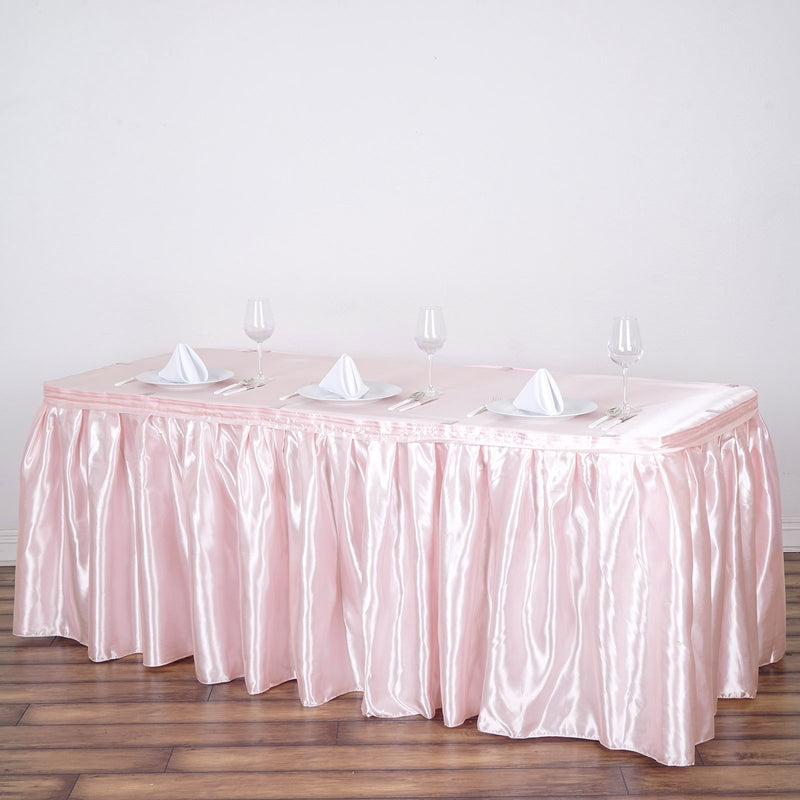 Pleated Satin Table Skirt 17ft