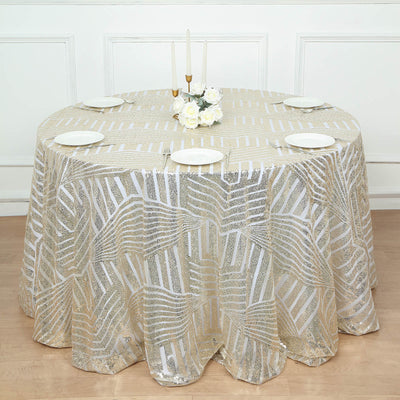 Geometric Linen Tablecloth for Round Table, Rustic Farmhouse Table