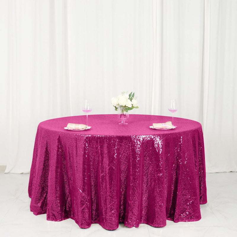 Seamless Premium Sequin Round Tablecloth 120
