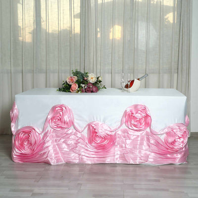 rectangle tablecloth, satin tablecloth, rosette tablecloth, decorative table covers, 90 x 156 tablecloth#color_parent