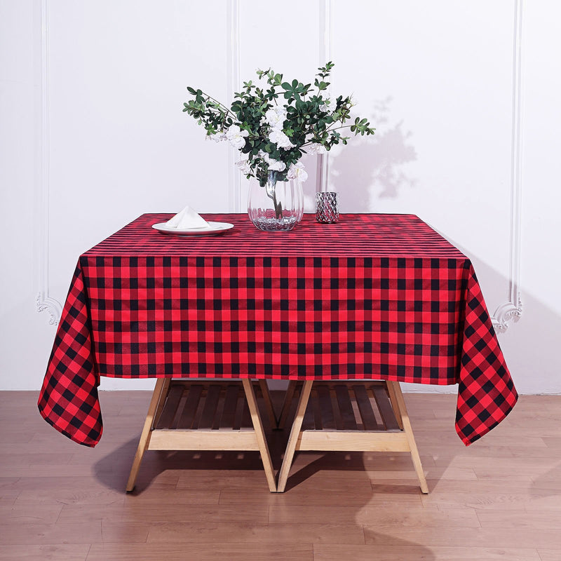 Seamless Buffalo Plaid Square Tablecloth, Checkered Gingham Polyester Tablecloth 54