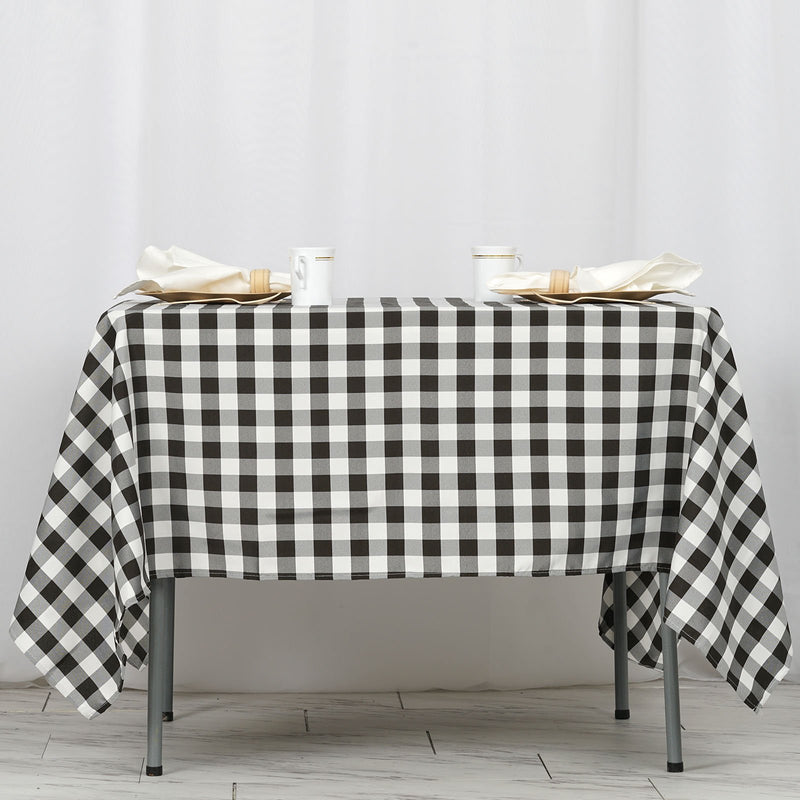 Seamless Buffalo Plaid Square Tablecloth, Gingham Polyester Checkered Tablecloth 70