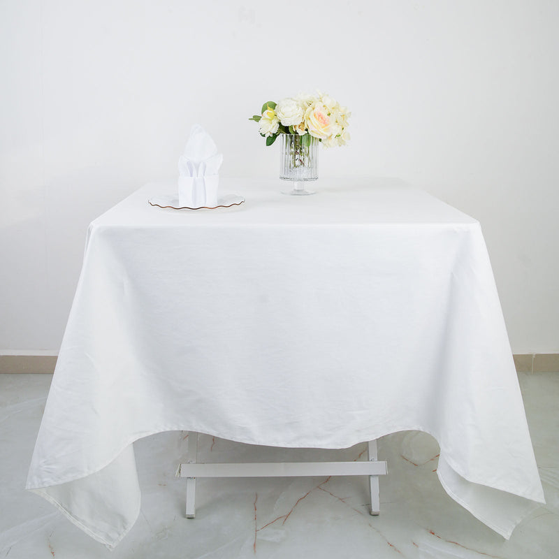 White Square 100% Cotton Linen Tablecloth