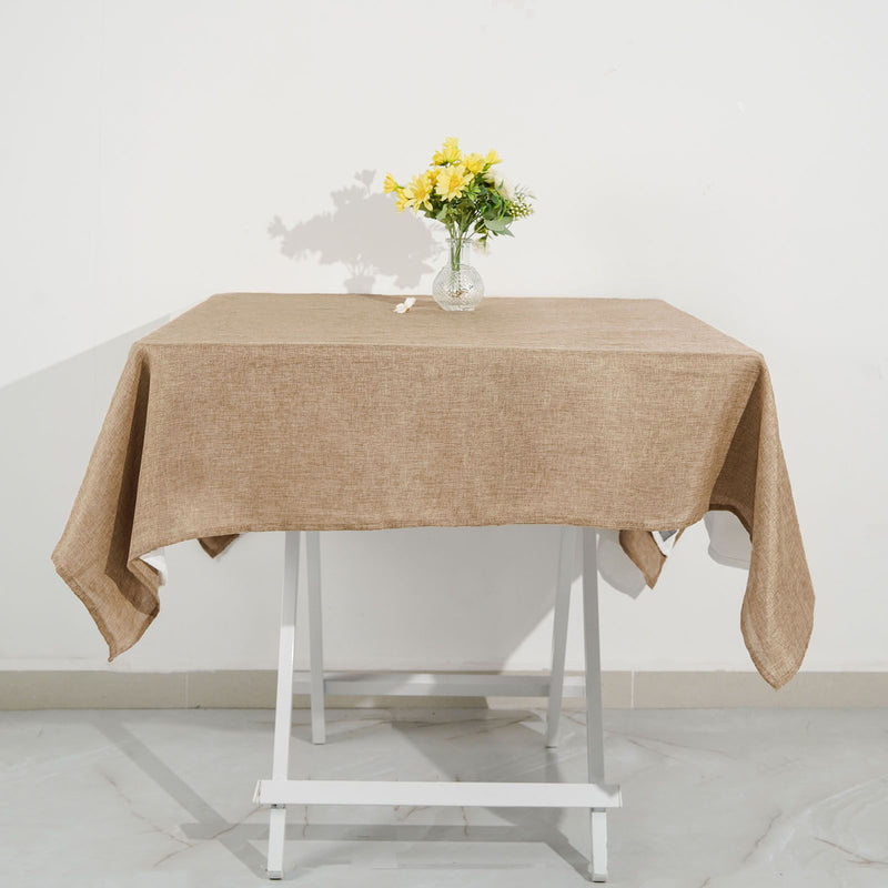 Natural Jute Faux Burlap Square Tablecloth Boho Chic Table Decor 54