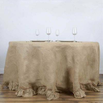 round burlap tablecloth, burlap table cover, rustic round tablecloth, natural tablecloth, jute tablecloth#color_parent