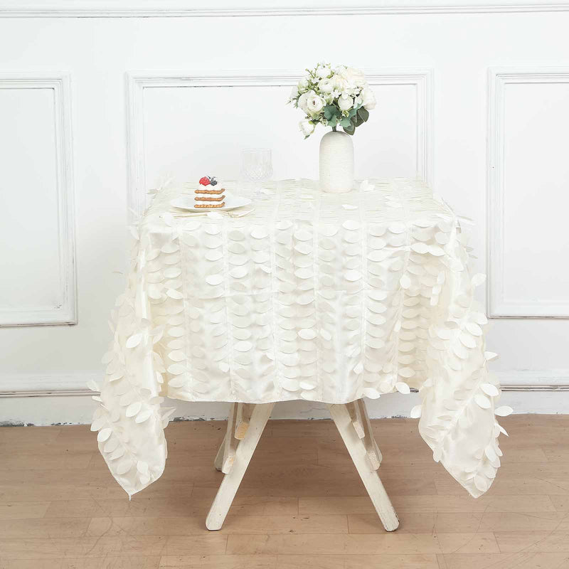 3D Leaf Petal Taffeta Fabric Seamless Square Tablecloth 54
