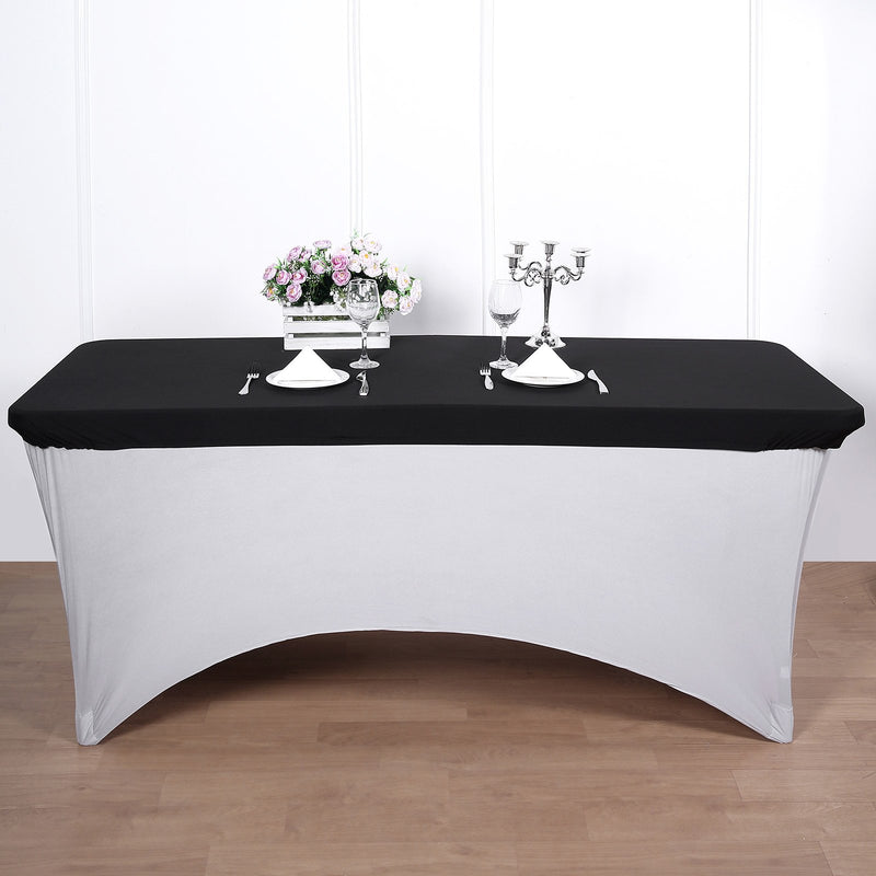 Stretch Spandex Banquet Tablecloth Top Cover 8ft