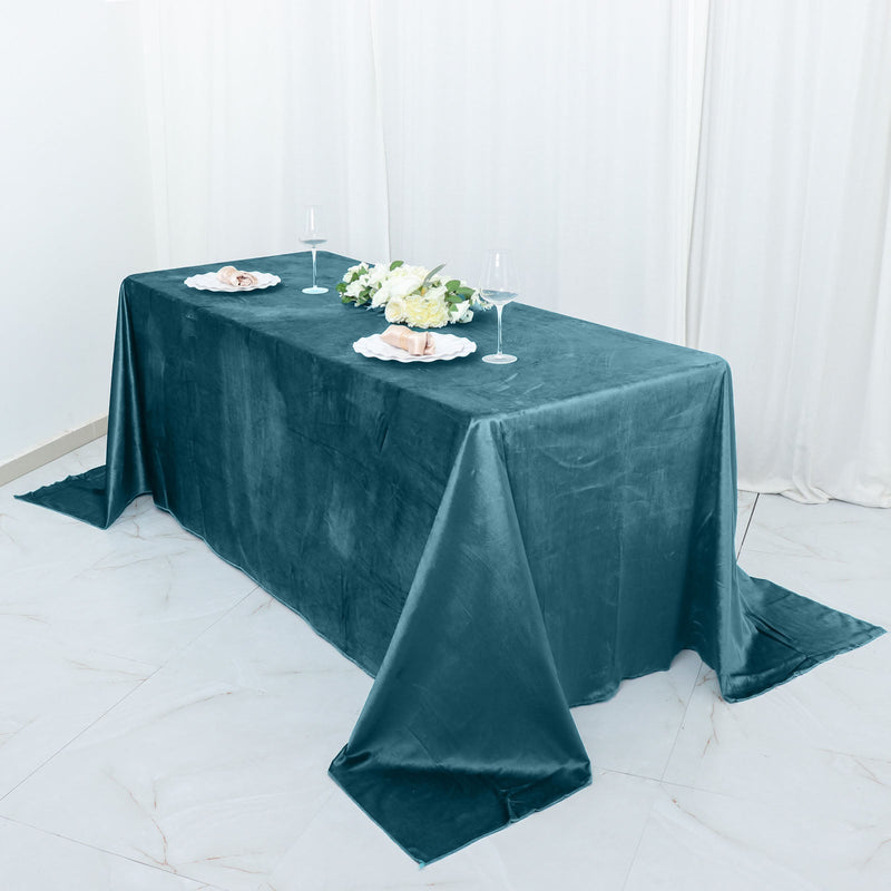 Seamless Premium Velvet Rectangle Tablecloth, Reusable Linen 90