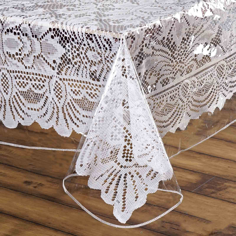 Clear Eco-friendly Vinyl Waterproof Tablecloth PVC Square Disposable Tablecloth 10 Mil Thick