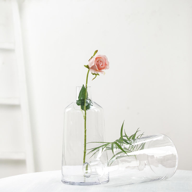 2 Pack Clear Glass Flower Bud Vase Centerpieces 12