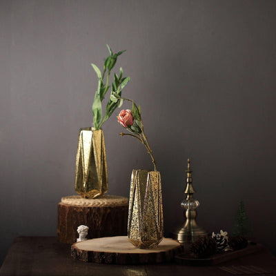 flower centerpieces, decorative glass vases, geometric vase, geometric glass vase, gold mercury glass vase#size_parent