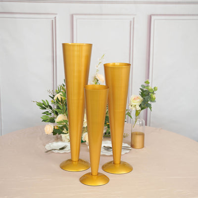 metal flower vase, trumpet vase, gold vase, trumpet vase centerpieces, tall metal vases#size_parent