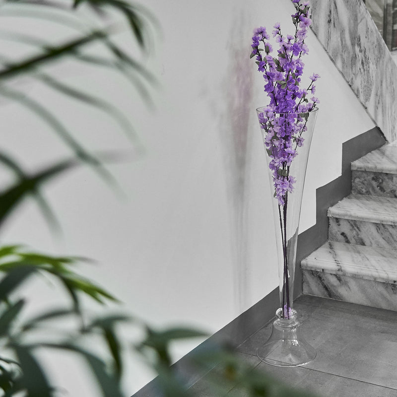 Clear Reversible Clarinet Glass Trumpet Floor Vase 40
