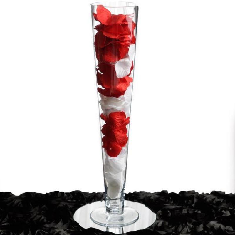 4 Pack Clear Heavy Duty Trumpet Glass Vase 28''