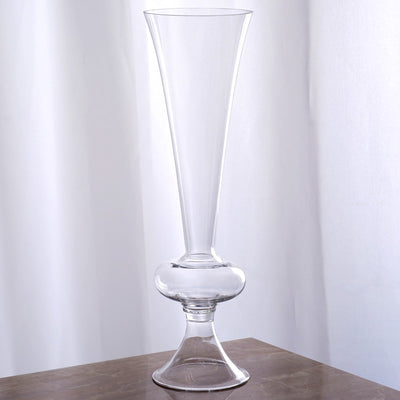 Trumpet Vase, Glass Trumpet Vase, Trumpet Vase Centerpieces, Tall Glass Vases, Pilsner Vase#size_parent