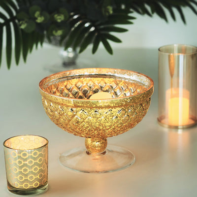 Mercury Glass Vase, Compote Vase, Pedestal Bowl Centerpiece, Glass Pedestal Bowl, Decorative Glass Bowls#size_parent