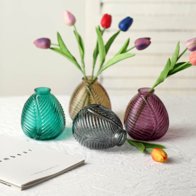 egg vase, round glass vase, accent vases, glass vase centerpieces, flower vase centerpieces, embossed, bud vases#color_parent