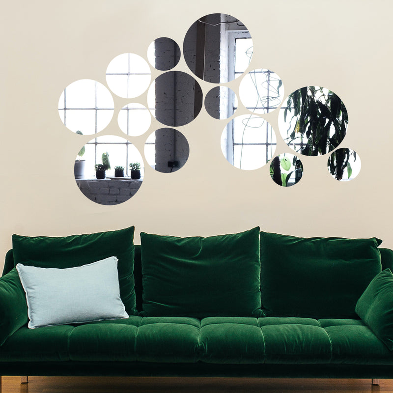 12 Pack | Round Mirror Wall Stickers, Acrylic Removable Wall Decals For Home Decor