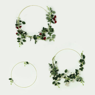 Hoop Wreath, Floral Hoop, Metal Hoop, Modern Wreath, Embroidery Hoop#size_parent