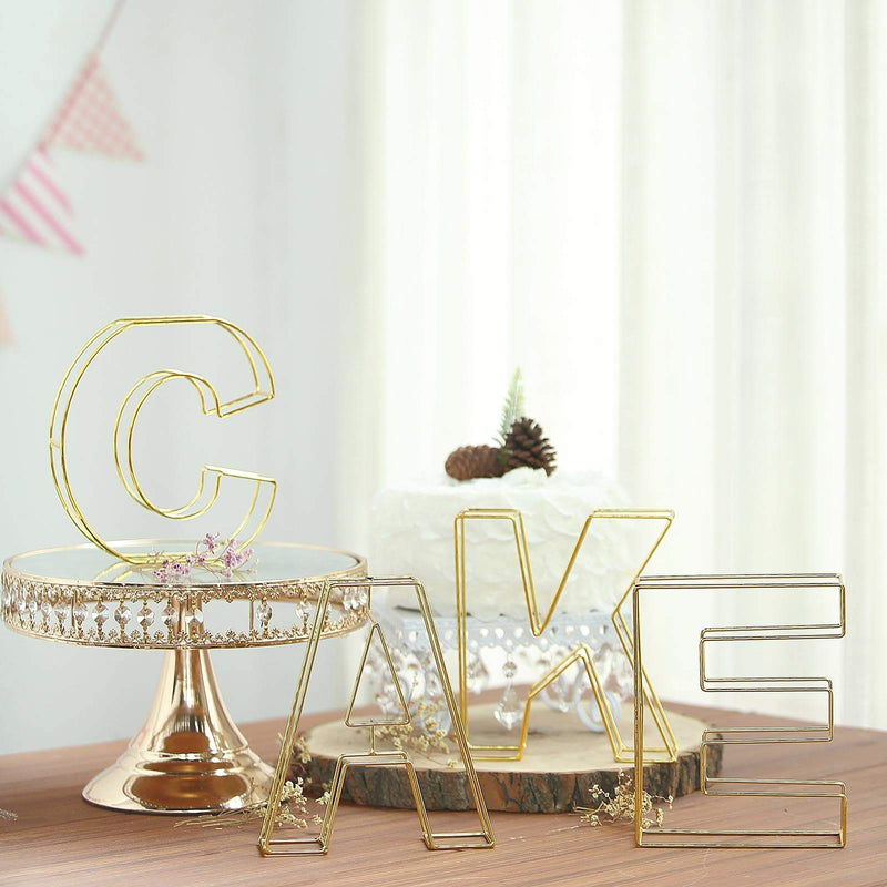 Gold Table Letters, Numbers, & Symbols - Freestanding 3D Decorative Metal Wire Table Accent 8