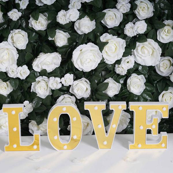 Gold 3D Marquee Letters, Numbers, & Symbols - Warm White LED Light Up Characters 6