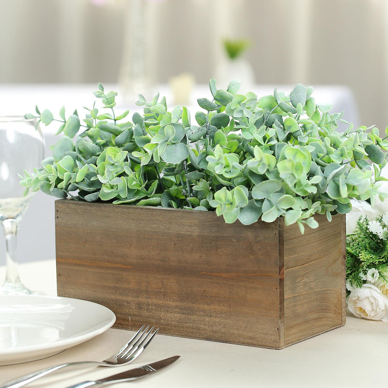 Natural Wood Planter Box, Decorative Window Flower Box With Plastic Liner