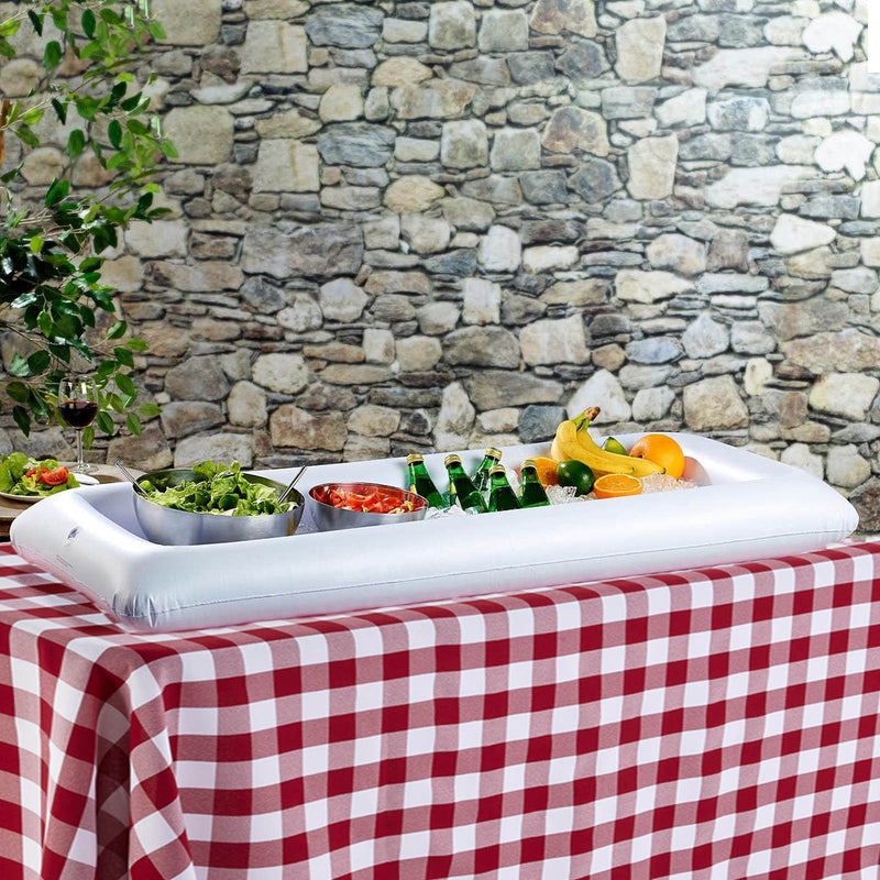 2 Pack Inflatable Ice Cooler Buffet Serving Bar For BBQ Picnic Pool Party With Drain Plug 50