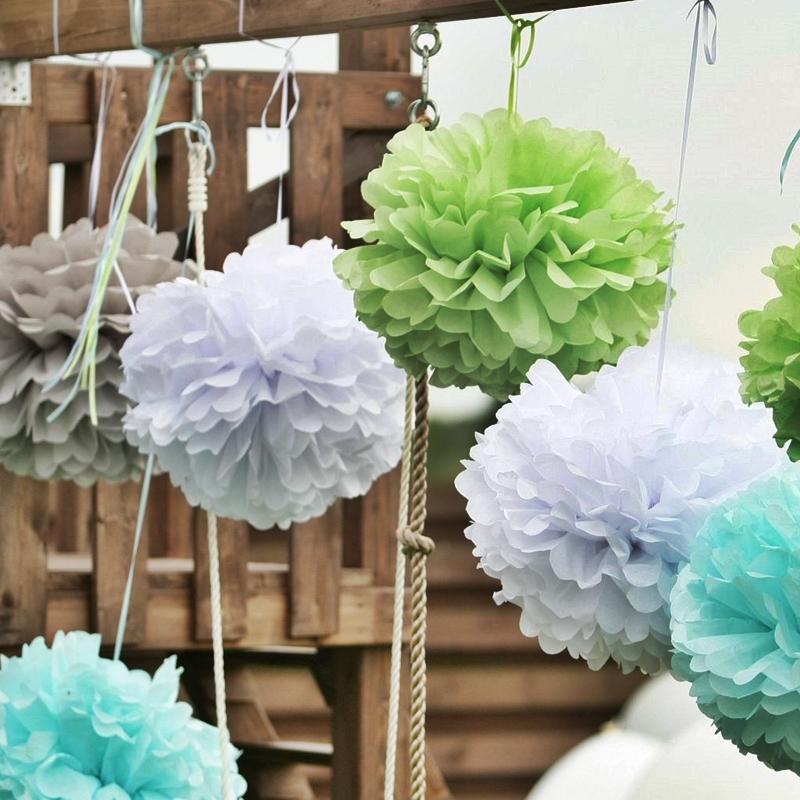 6 Pack Tissue Paper Pom Poms Flower Balls, Ceilling Wall Hanging Decorations 12